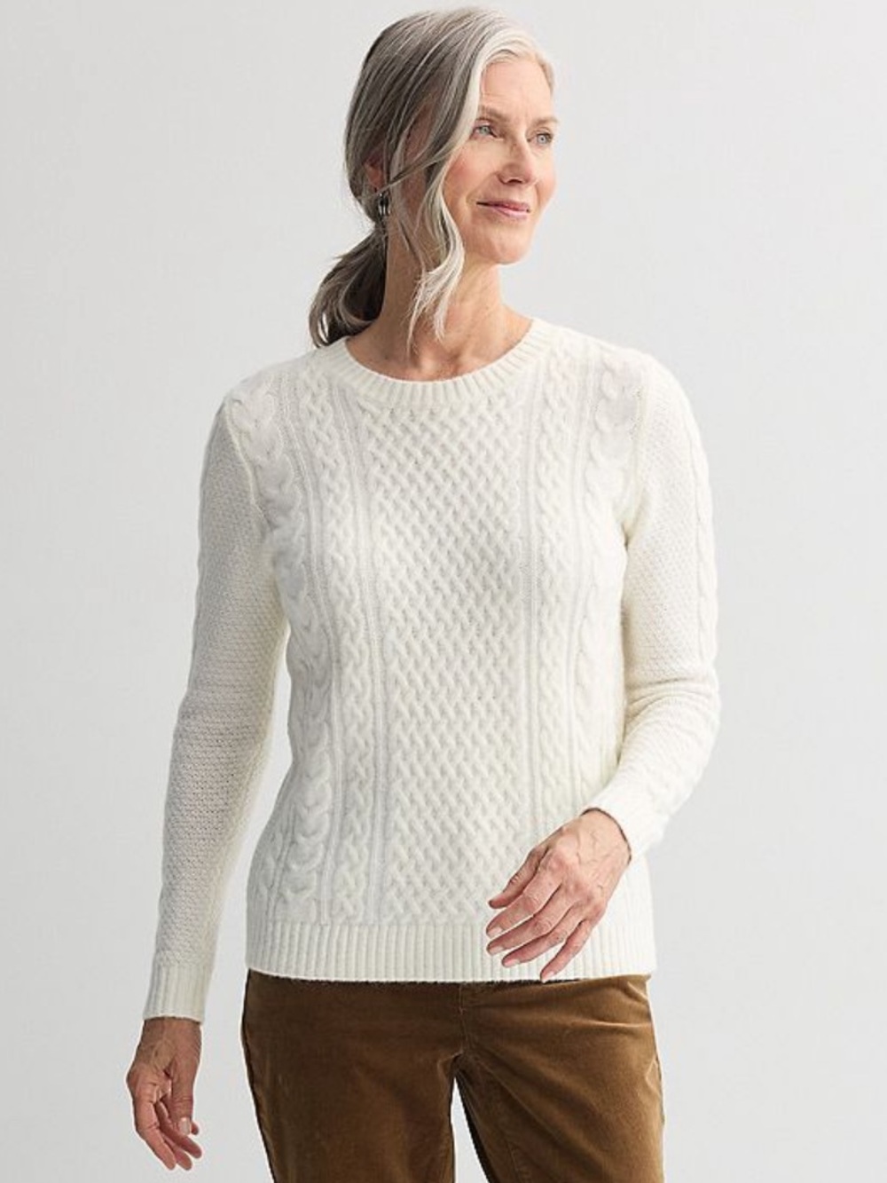 NWT Croft & Barrow ivory silk cozy sweater size XXL